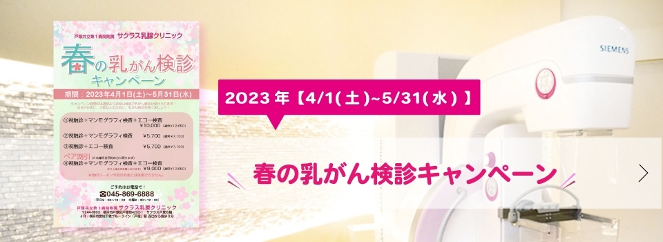2023年 春の乳がん検診キャンペーン【 4/1~5/31 】